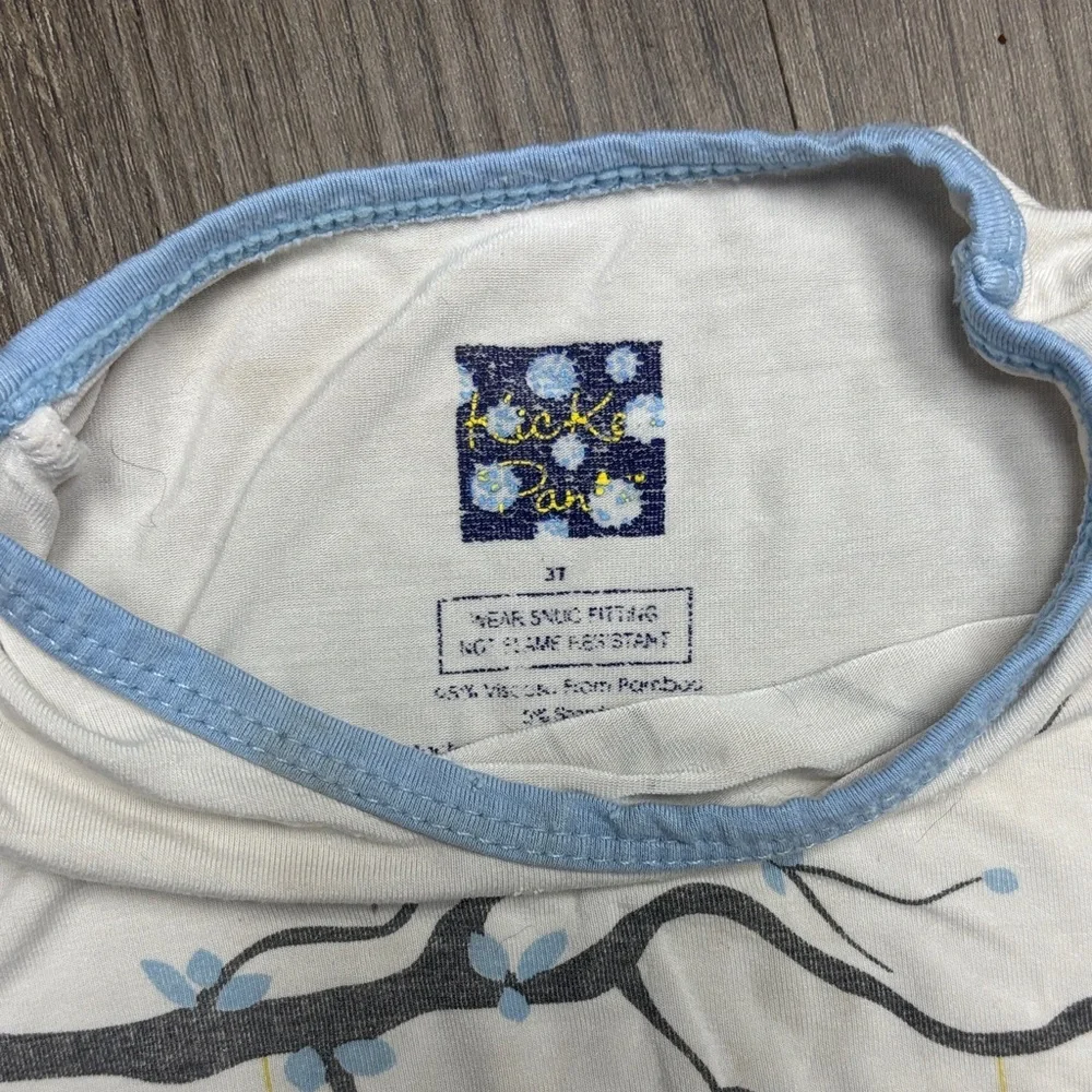 Blue and White Kids Shirt with Tree and Beehive Design